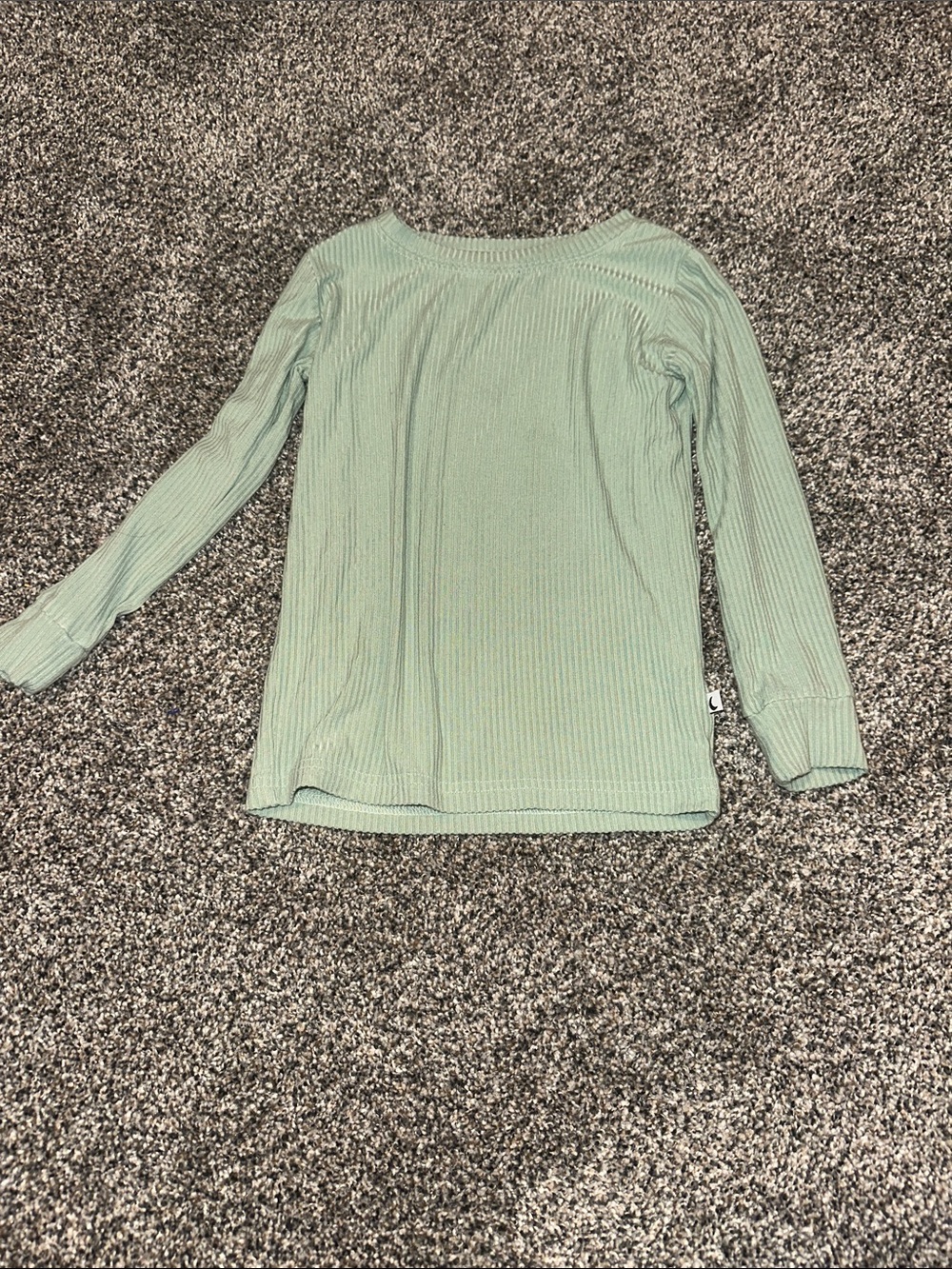 Bamboo Ribbed Long Sleeve Top in Mint Green